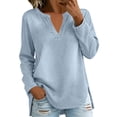 thumbnail image 2 of Womens Denim Shirt Long Sleeve Button Down Shirt Casual Jean Shirt Jacket Vintage Denim Blouses Tops with Pockets Light Blue XXXL, 2 of 7