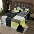 thumbnail image 2 of Erosebridal Futuristic Abstract Coverlet Set Queen, Geometric Ombre Bedding Set, Chic Square Decor 3pcs, 2 of 5