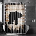thumbnail image 3 of Black Bear Shower Curtain Rustic Wooden Plank Black and White Square Bathroom Curtain Decoration, Waterproof Polyester Fabric with 12 Hooks, 69 x 70 inch, 3 of 3