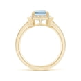 thumbnail image 2 of ANGARA Natural 2 ct Aquamarine Engagement Ring with Diamond Halo in 14K Yellow Gold for Women (Size-9x7mm) | March Birthstone, Anniversary, Jewelry Gift for Women | Natural Aquamarine Ring, 2 of 9