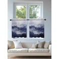 thumbnail image 4 of Navy Blue Ombre Mountain Tier Curtains 24 Inch Length,Sheer Curtains for Bedroom Living Room Window Nature Abstract Art Marble Rod Pocket Drapes Kitchen Curtains Small Half Window 27.5"x24" 2 Panels, 4 of 6