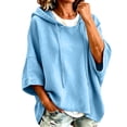 thumbnail image 2 of Trendy Hoodies for Women Plus Size Pullover Fall/Winter Solid-Color Hooded Mid-Length Sleeve Sports Sweatshirt, 2 of 9