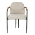 thumbnail image 3 of Christopher Knight Home Modern Beige Upholstered Dining Chairs with Iron Frame and Gold Trim, Set of 2, 3 of 13