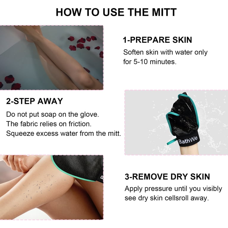 Bathwe Deep Exfoliating Bath Gloves, 2-Pair Pack photo 5