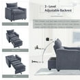 thumbnail image 4 of Sleeper Sofa Chair Bed, 3-IN-1 Convertible Single Sofa Chair with 2 Cup Holders, Adjustable Pullout Sofa Bed with Modern Velvet Fabric for Living Room Office Studio Apartment Small Space, Grey, 4 of 10
