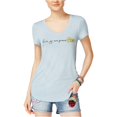thumbnail image 1 of Camiseta bordada con gráfico Rebellious One para mujer azul extragrande, 1 of 2