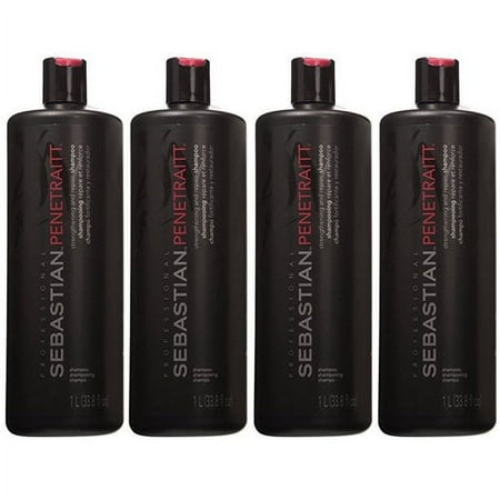 Sebastian professional penetraitt strengthening & repair shampoo, 33.8 oz (Pack of 4)