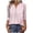 #0061-Pink, variant on Pounoo Floral Print V Neck 3/4 Sleeve Blouses for Women Button Front Puff Sleeves Breathable Vacation Casual Outfits Shirts Gift