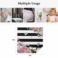 thumbnail image 5 of Pink Flowers Cloth Napkins, Spring Floral Butterflies Black White Striped Farmhouse Washable and Reusable Dinner Napkins Set of 2, Table Napkin for Kitchen Party Birthday Wedding Hotel 20"x20", 5 of 9
