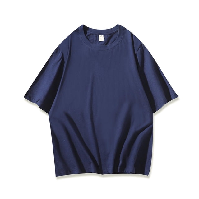 pstuiky Camisas de vestir de manga corta para hombre, Camisa informal de manga corta con cuello redondo y estampado de cera lavada de color liso para hombre camisetas de hombre xxxl