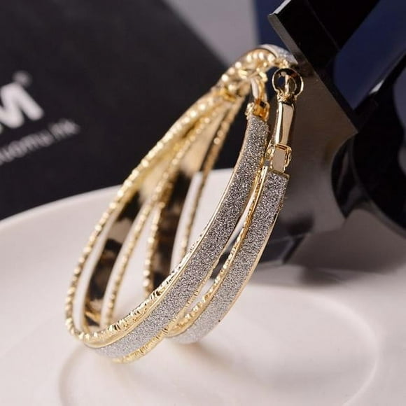 FcBaudy Earrings for Women, Gifts for Women Women Jewelry Dull Polish Drop Round Dangle Drop Party Big Hoop Earrings GD Earring