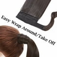 thumbnail image 6 of Benehair Clip in Ponytail Hair Extensions Pocket wrap around Long Thick Hairpiece as Human 22" Straight Dark Brown, 6 of 10