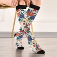 thumbnail image 5 of FORMRS Womens Knee High Socks Casual Long Thick Travel Daily Wear, 1 Pair, Red Japanese Floral Pattern, 5 of 6