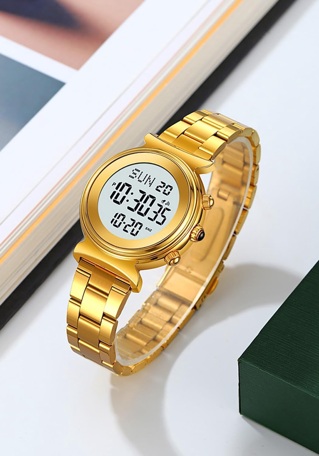 Women's Digital Watch Stainless Steel Watch for Women Waterproof Dual Time Date Watch Women's Business Watch