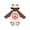 Natural & Brown w Ears, variant on Fun Red Peace Sign Boys or Girls Long Sleeve Baby Bodysuit