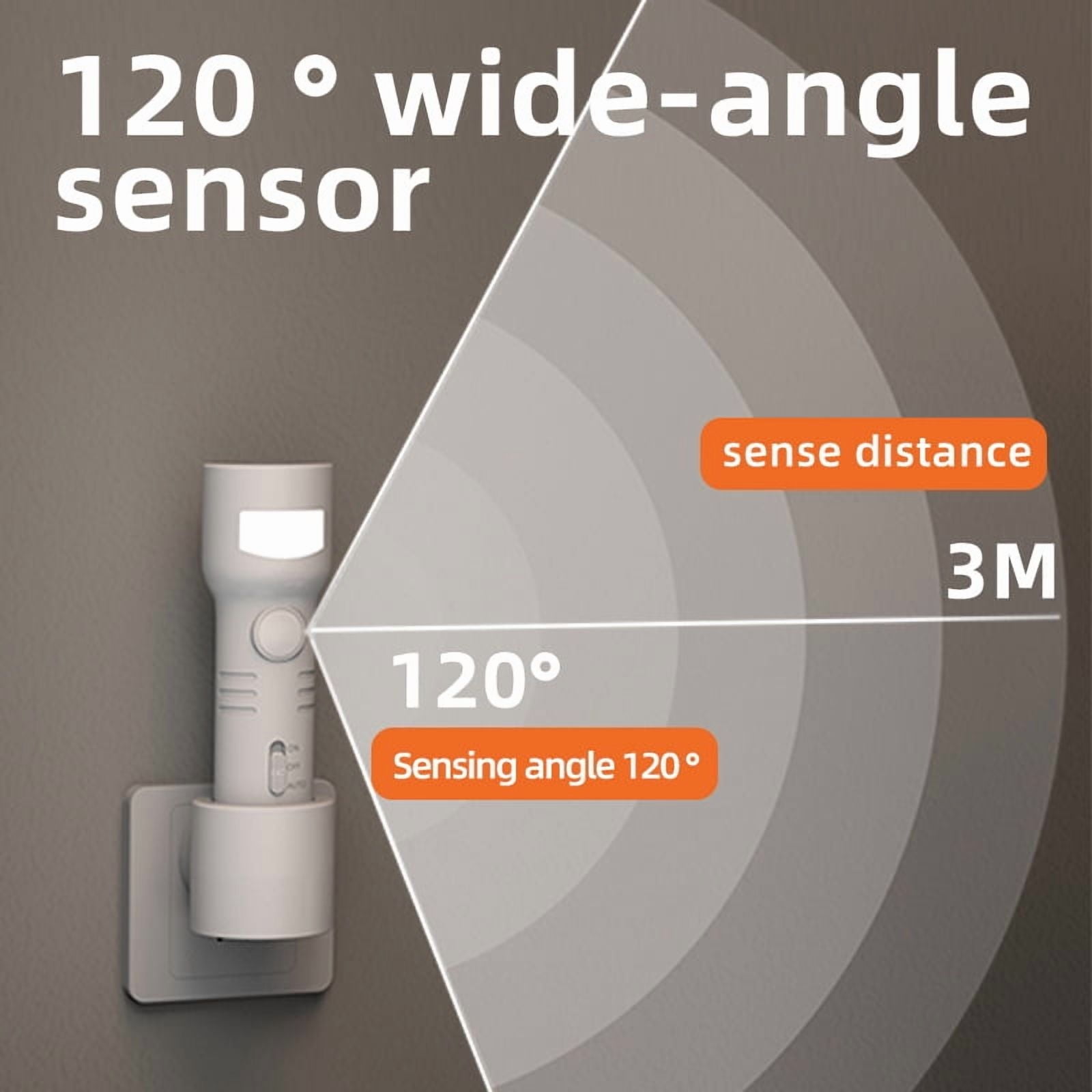 2-in-1 Motion Sensor Night Light & Detachable Flashlight, Rechargeable Wall-Mounted LED Light with 120° Wide-Angle Sensor for Hallway, Bedroom, and Stairs