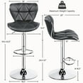 thumbnail image 5 of Yaheetech Height Adjustable PU Leather Swivel Bar Stool, Set of 2, Gray, 5 of 7