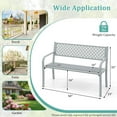 thumbnail image 3 of Costway 50" Outdoor Garden Bench with Geometric Lattice Backrest  Armrests and Slatted Seat Gray, 3 of 10