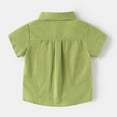 thumbnail image 4 of Toddler Tshirts Boys Button Down Short Sleeve Tee for Toddler Comfortable Cartoon Dinosaur Print Blouse Tops Kids Summer Clothing Green,4-5 Years, 4 of 4