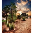 thumbnail image 3 of Ambesonne Desert Duvet Cover Set, Majestic Sky Palm Trees, 2-Calking, Blue Green Pale Brown, 3 of 7