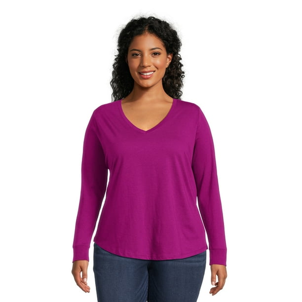 Terra & Sky Women's Plus Size Long Sleeve T-Shirt - Walmart.com