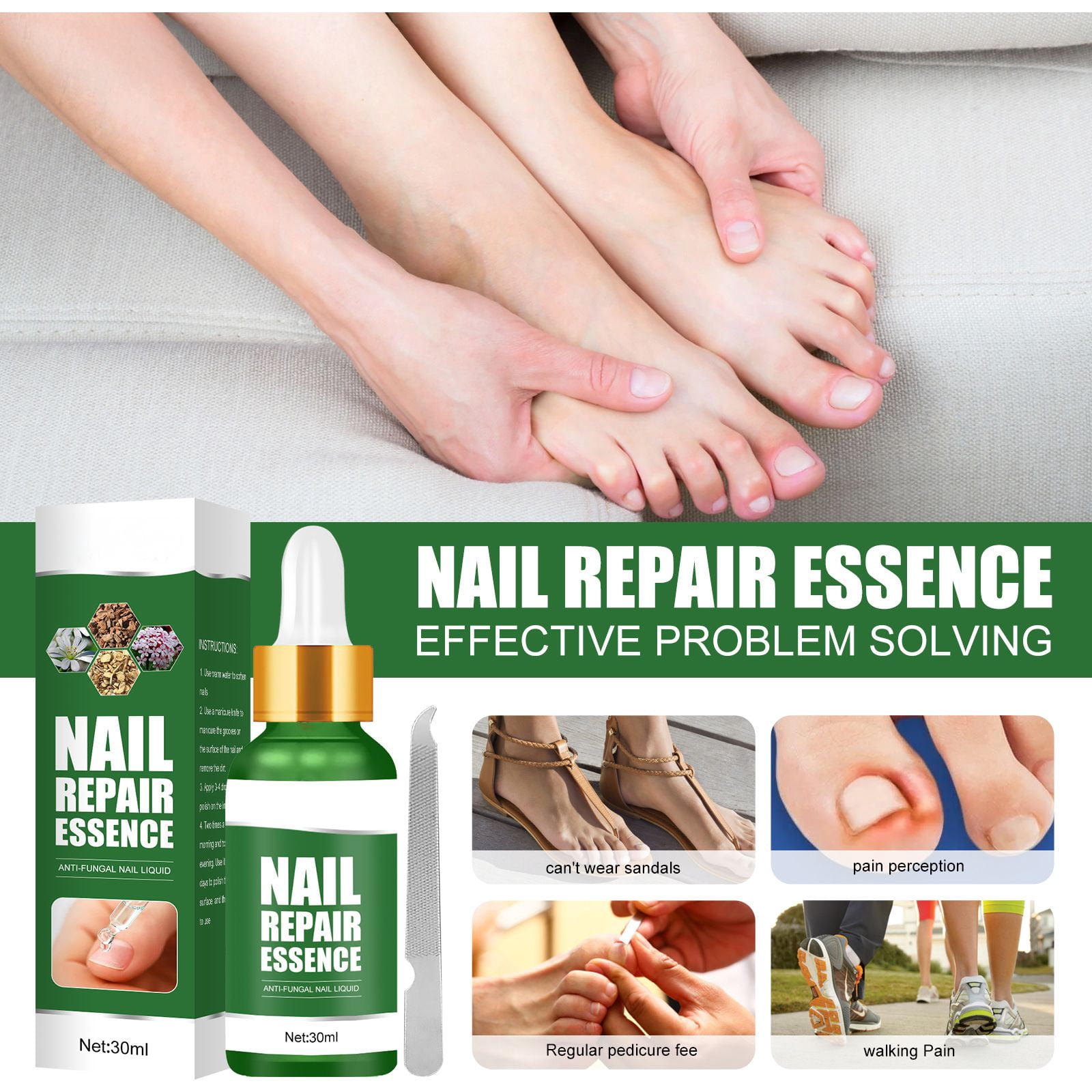 Alvantor Toenail Fungus Treatment Serum - Nail Repair Essence, 1.01 fl oz