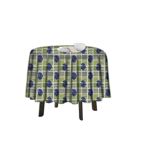 

eloria Paisley Printed Round Table Cloth Resistant Washable Decorative Table Cover for Dining Table