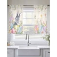 thumbnail image 5 of Easter Rabbit Sheer Curtains 54 Inch Length 2 Panels Set Window Treatments, Spring Colorful Eggs Wildflowers Leaves Rod Pocket Semi Curtains for Living Room/Bedroom/Kitchen Décor, 104"W x 54"L, 5 of 7