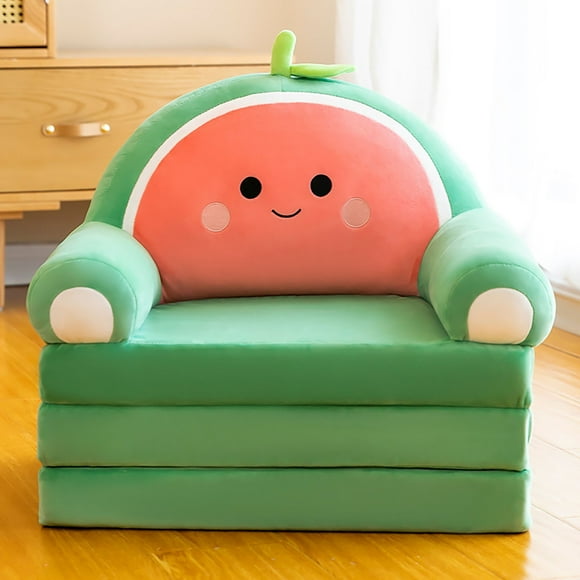 Huhuzaio Seat Cushion Plush Foldable Kids Sofa Backrest Armchair 2 In 1 Foldable Children Sofa Cute Cartoon Lazy Sofa Children Flip Open Sofa Bed For Living Room Bedroom Without Liner Filler