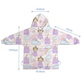 thumbnail image 7 of Princess Rainbow Castle Pattern Blanket Hoodies for Kids 6-13YR Oversize Wearable Blanket Hoodies for Boys Girls Teens, 7 of 7
