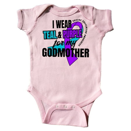

Inktastic Suicide Prevention I Wear Teal and Purple for My Godmother Gift Baby Boy or Baby Girl Bodysuit