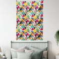 thumbnail image 4 of Birds Tapestry, Futuristic Design of Contrast Colored Toucan Cockatoo Parrot Flamingo and Pelican, Wall Hanging for Bedroom Living Room Dorm Decor, 40W X 60L Inches, Multicolor, by Ambesonne, 4 of 5