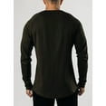 thumbnail image 5 of KelaJuan Men's Spring Autumn Casual T-shirt Solid Color Long Sleeve Crewneck Button Down Shirt Tops, 5 of 6
