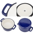thumbnail image 4 of Mini Cocotte 16 oz Mini Dutch Oven 0.5 qt. Cast Iron Garlic Roaster for Oven Garlic Confit Pot Ramekins with Lids Oven Safe Set of 2, Blue, 4 of 6