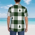 thumbnail image 6 of Balery Green White Lumberjack Plaid Print Men's Hawaiian Shirts Short Sleeve Beach Shirt Relaxed Fit Vacation Button Down Shirts-XX-Large, 6 of 9