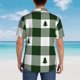 thumbnail image 4 of Fotbe Green White Lumberjack Plaid Camisa Hawaiana para Hombre Unisex – Camisa Casual de Verano con Botones de Manga Corta de Algodón y Lino,XX-Large, 4 of 7