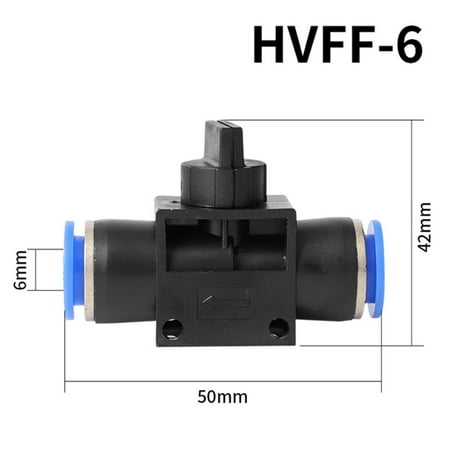 

GLFILL 1Pc Hvff-4/6/8/10/12mmpneumatic Air 2 Way Quick Fitting Push Connector Tube Hose