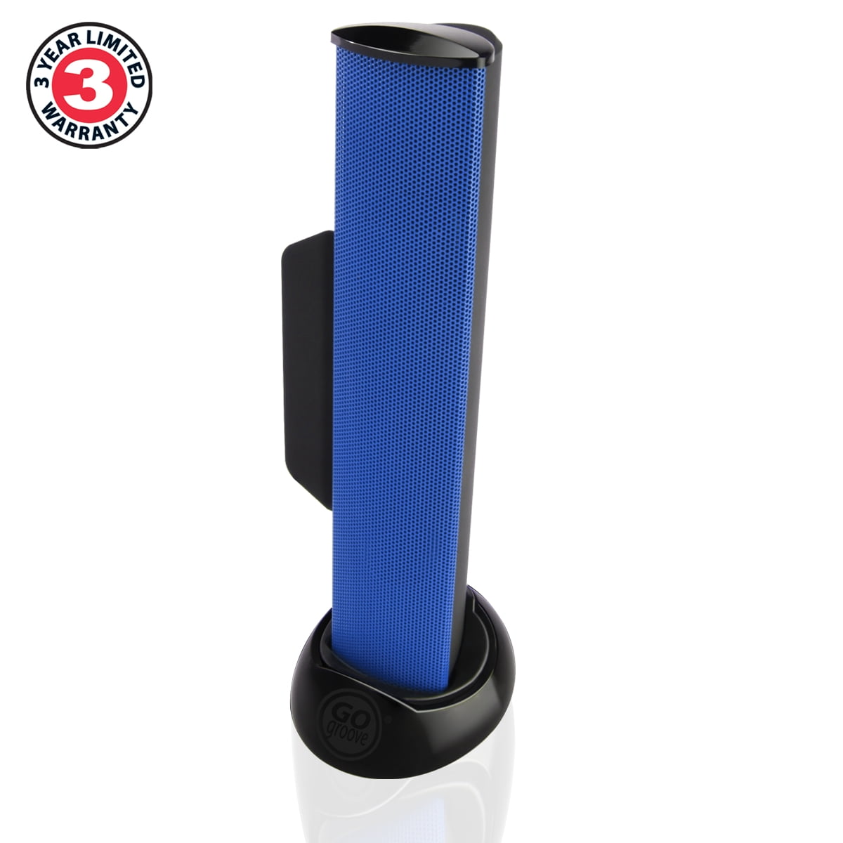 GOgroove SonaVERSE USB Speakers for Laptop Computer - USB Powered Mini Sound Bar with Clip-On Portable External Speaker Design for Monitor, One Cable for Digital Audio Input and Power (Blue)