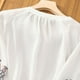 thumbnail image 5 of Blusas de Manga Corta para las Mujeres, Estampado Bordado Casual Suelto Moda Camiseta de la Blusa Hecha de la Mezcla de Algodón Lino para la Primavera Verano, Blusas para las Mujeres Casual, 5 of 5