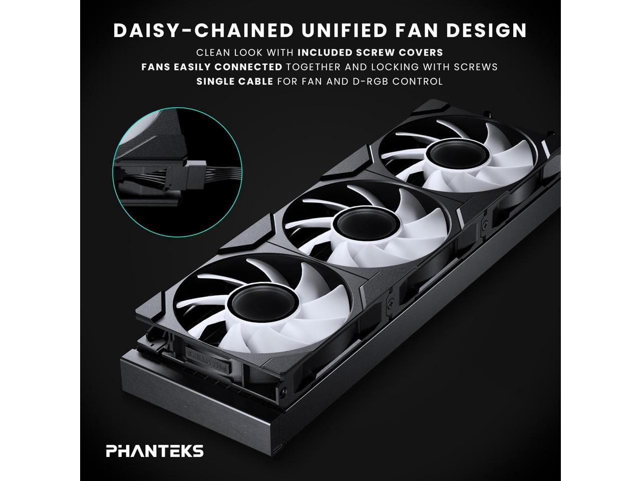 Phanteks Glacier One 360M25 G2 AIO Liquid CPU Cooler, Black, RGB Pump Cap Design, 3x Performance 120mm M25 G2 PWM RGB Fans, for Intel LGA 1700, 1851, 1200, 115x and AMD AM4/AM5 sockets, Black