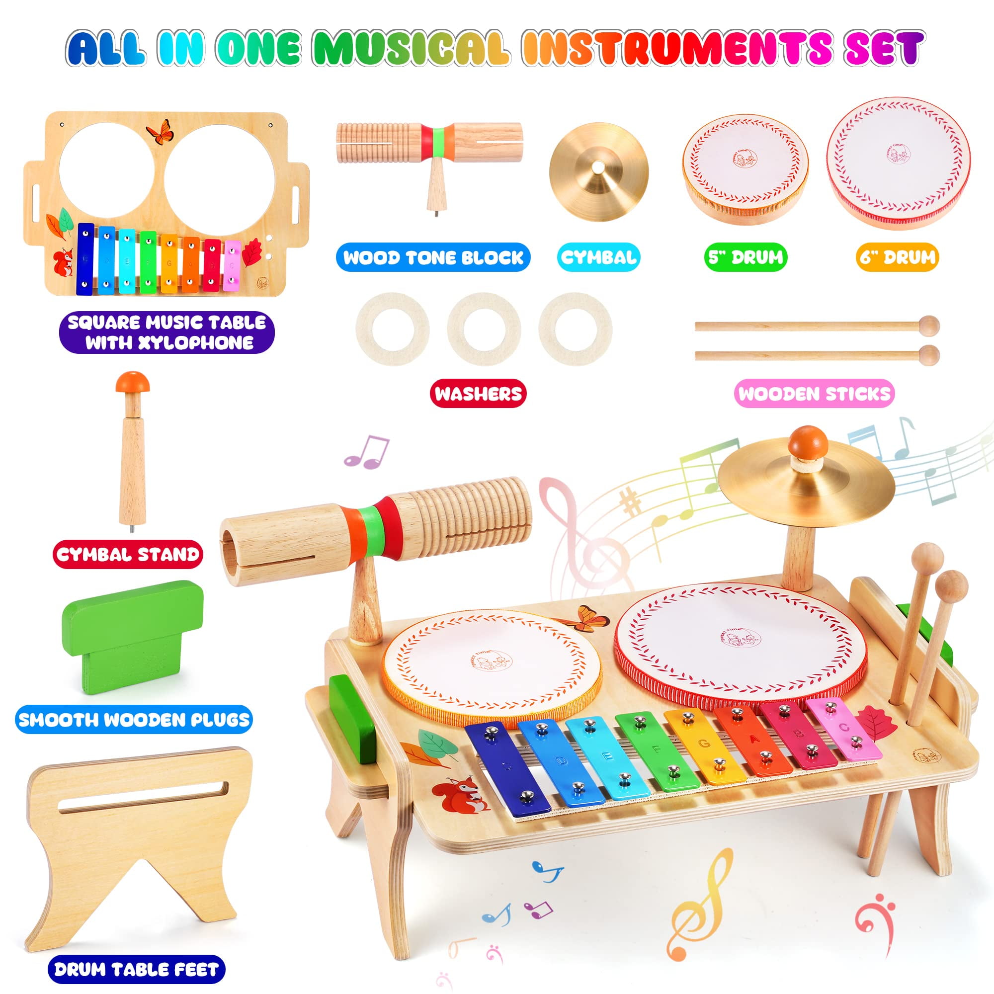 LBEC Tambours Pour Enfants, Instruments De Musique Pour Enfants, Ta