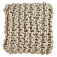 thumbnail image 6 of Fennco Styles Chunky Cable Knit Premium 100% Wool Woven Decorative Throw Pillow - Ivory 18" Square Cushion for Couch, Bedroom and Living Room DÃ©cor, 6 of 8