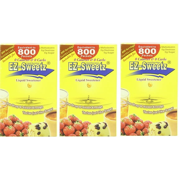 EZ-Sweetz 2oz - Liquid Sweetener 800 Servings/Bottle 3 Pack