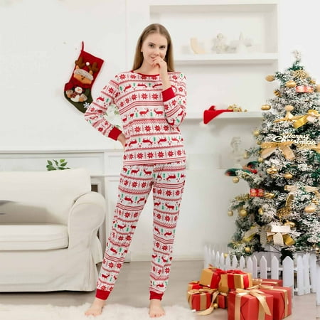 

Matching Family Sets Christmas Casual Printed Top With Bottom Outfits Home Wear family matching pajamas