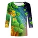 thumbnail image 3 of Xuyuer Womens 3/4 Sleeve St. Patrick's Day T-Shirts Crew Neck Spring Graphic Tee Tops Cute Tunic Tops Basic Tees Blouses Business Work Tee Top Merry and Bright Graphic Tee Tops, 3 of 6