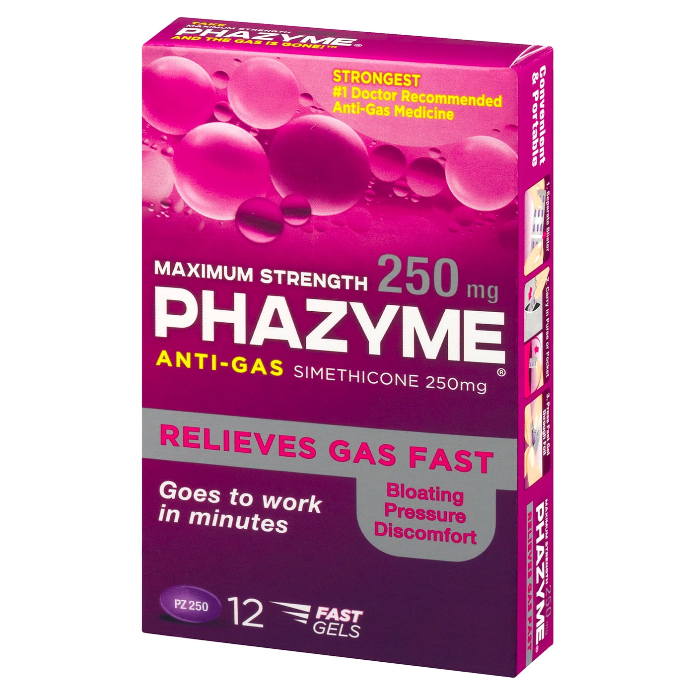 Phazyme Maximum Strength Gas & Bloating Relief, Gas Relief Works in Minutes, 12 Fast Gels