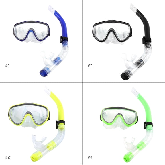 Snorkel Set, Adults Recreation Anti-fog Film Diving Mask Snorkel Set, Tempered Glass Diving Mask and Dry Top Snorkel for Swimming and Diving