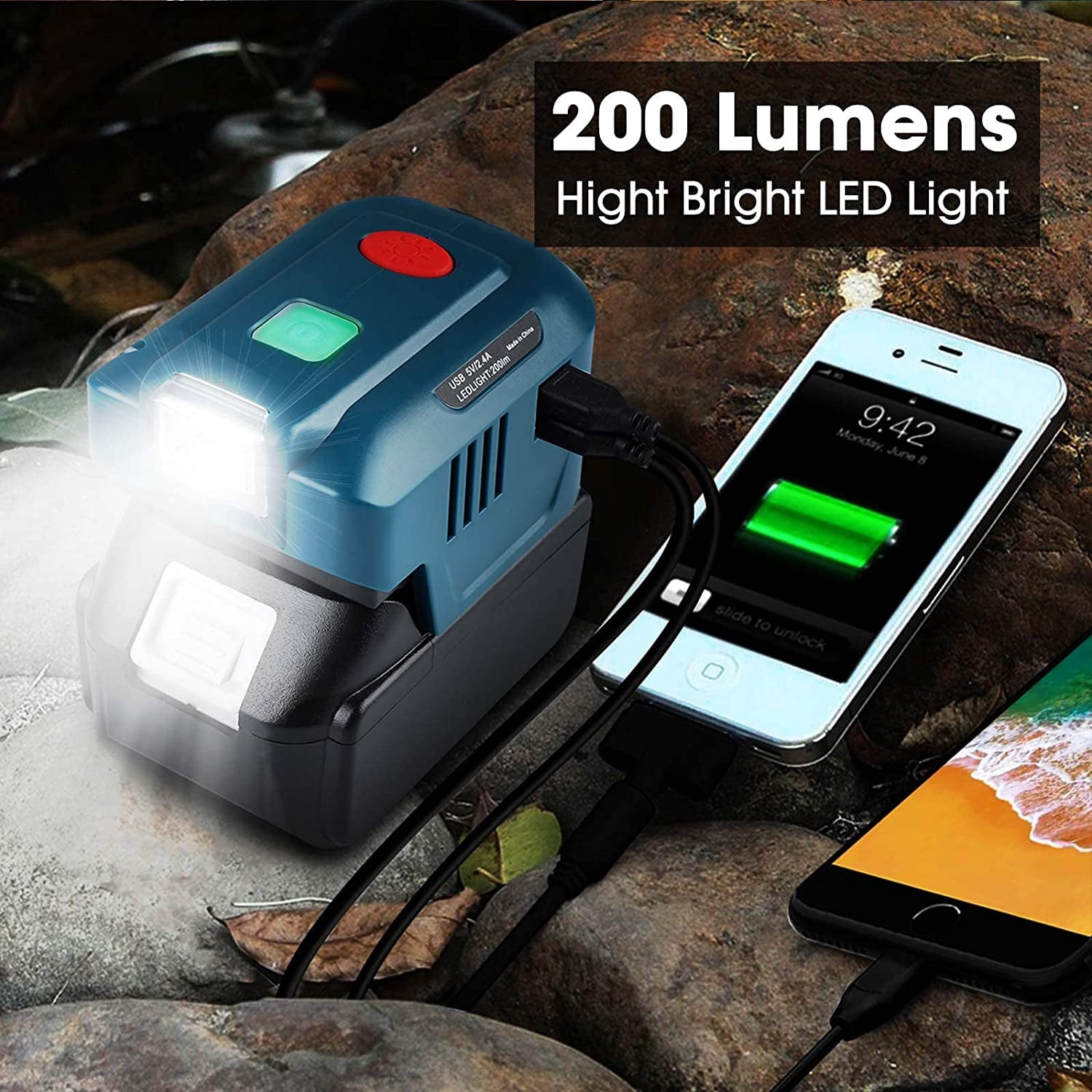 for Makita Powered Inverter Generator 150W for Makita Battery DC 18v to 110v AC Output, Portable Power Source USB Charger Adapter, for Makita Power Station with LED Light