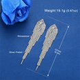 thumbnail image 2 of LAICAIW Silver Rhinestone Crystal Bridal Chandelier Long Tassels Dangle Earrings for Wedding, 2 of 6
