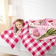 thumbnail image 5 of Homewish Romantic Valentine'S Day Queen Comforter Set,Pink Tulip Flower Bedding Sets,3D Red Loves Bedding Comforter Set For Girls Kids,Ultra Soft Home Decor Reversible,3pcs, 5 of 9